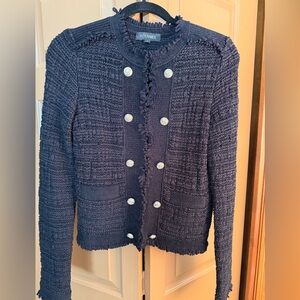 INTERMIX Black Textured Knit Blazer